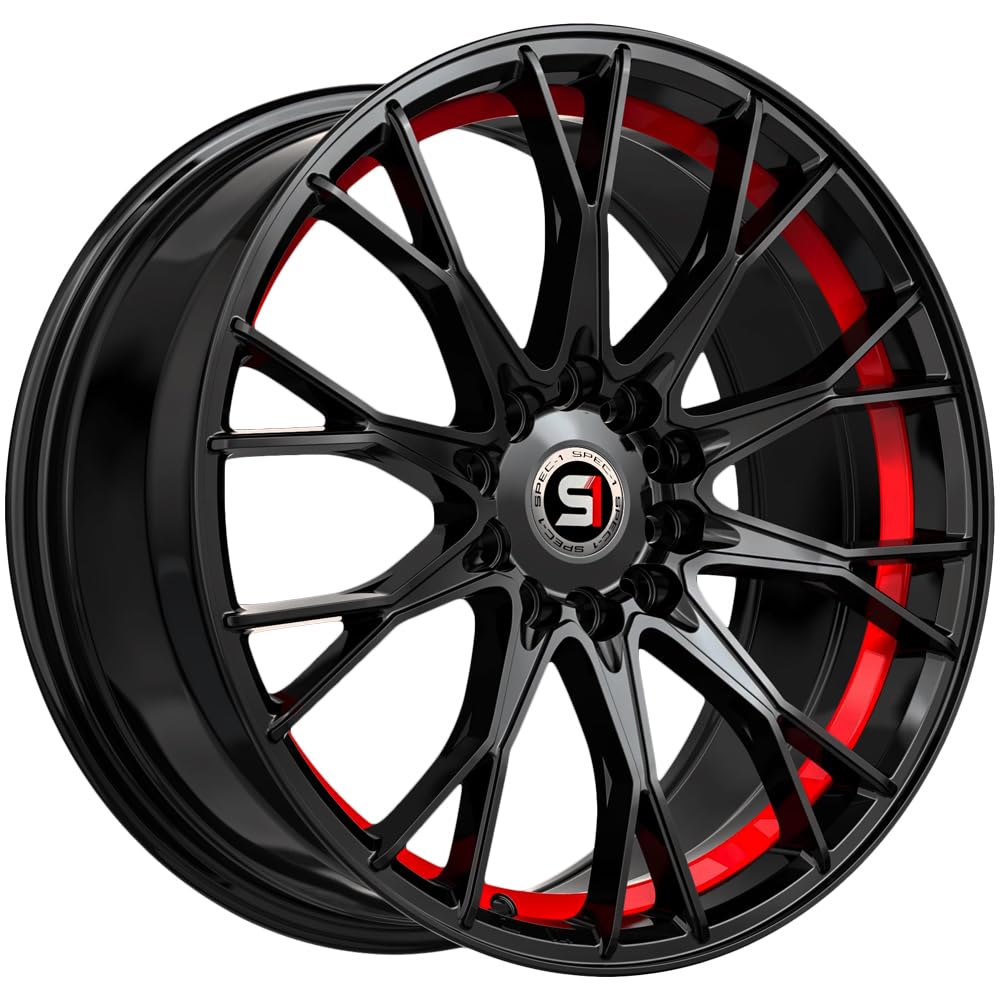 Amazon.com: Spec-1 17x7.5 SP-59 Gloss Black & Red Undercut Wheel